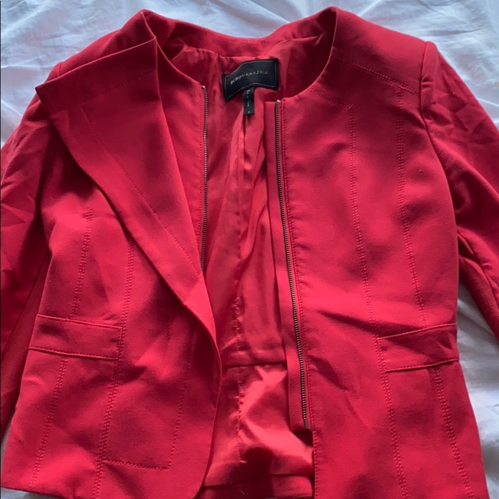 BCBG Red Blazer with Padded Shoulder